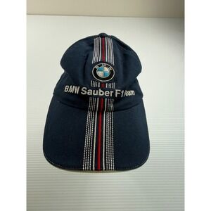 BMW Sauber F1 Team Racing Cap Navy Blue Striped Adjustable Hat 58cm RN103331